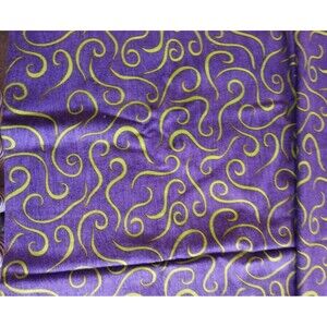 1/2 Yard 42" Wide Cotton Fabric Purple and Green Circus Trick